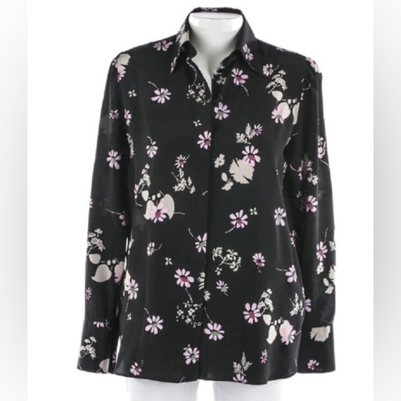 Valentino Pre-Fall 2017 Floral Silk Blouse Size US 2 - Picture 3 of 7